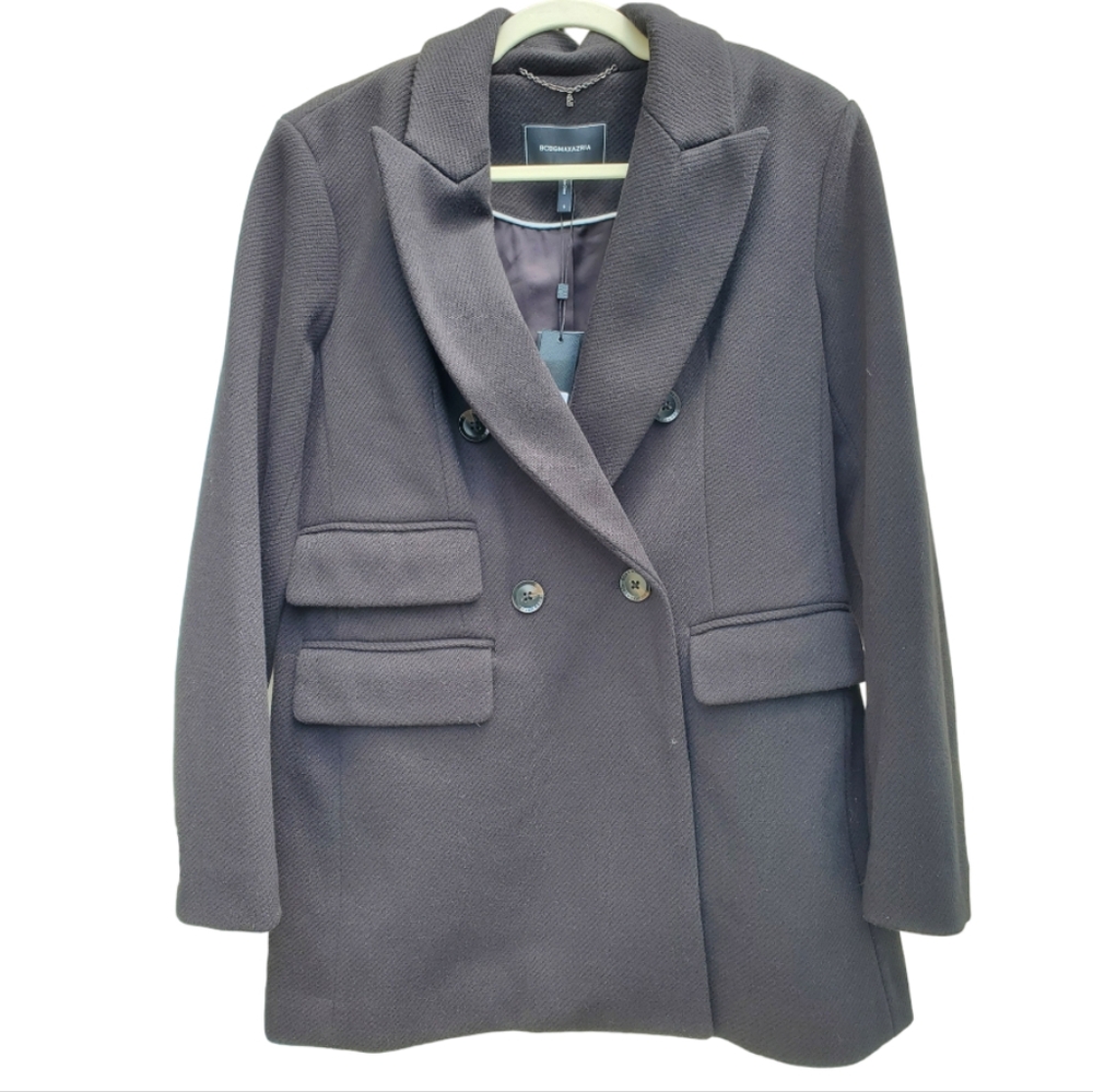 BCBGMaxazria Double-Breasted Coat Jacket Women’s Size Small Black NWT